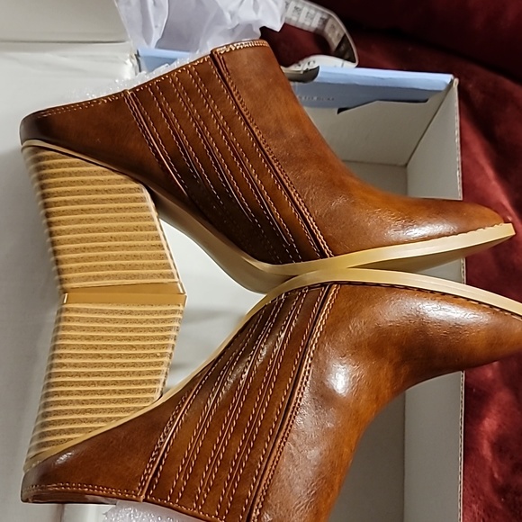 NIB BACKLESS CHUNKY MULES WESTERN WEDGE SIZE 6 - Picture 10 of 14